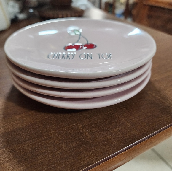 Set of 3 Rae Dunn Dessert Plates - Picture 2 of 3